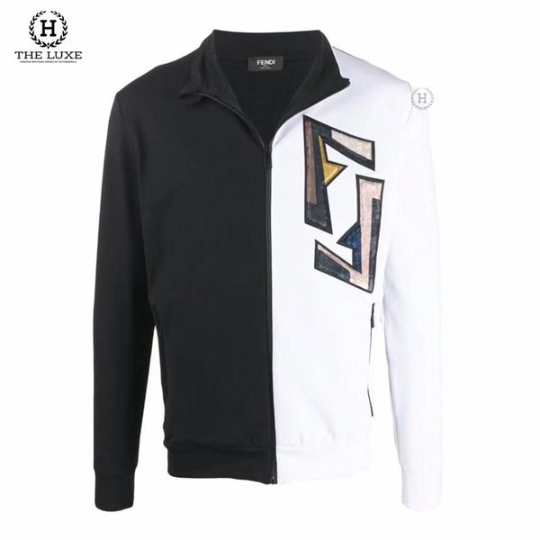 Áo Khoác Nỉ Fendi Logo Track Jacket