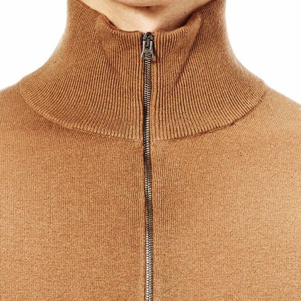 Áo Len Burberry Camel Zippy Cổ