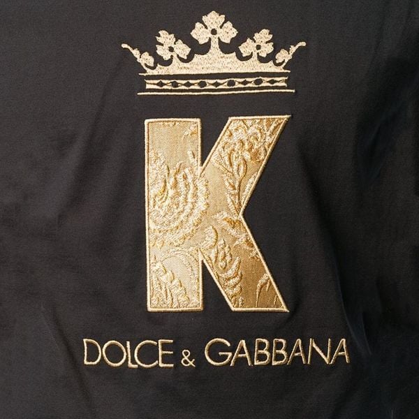 T-shirt Dolce Đen Thêu Vương Miện K Vàng