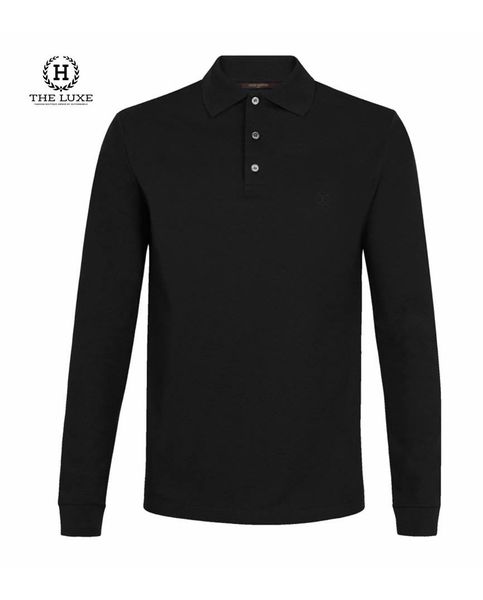 Polo Louis Vuitton Dài Tay Đen Tag Ngực