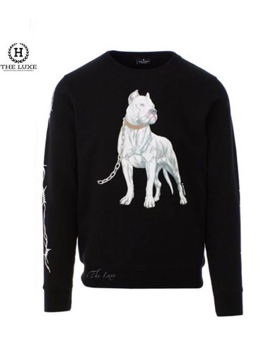  Áo nỉ Marcelo Burlon đen dài tay hình Dogo 