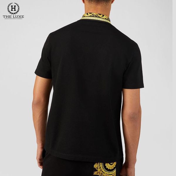 Polo Versace Đen Cổ Viền Vàng