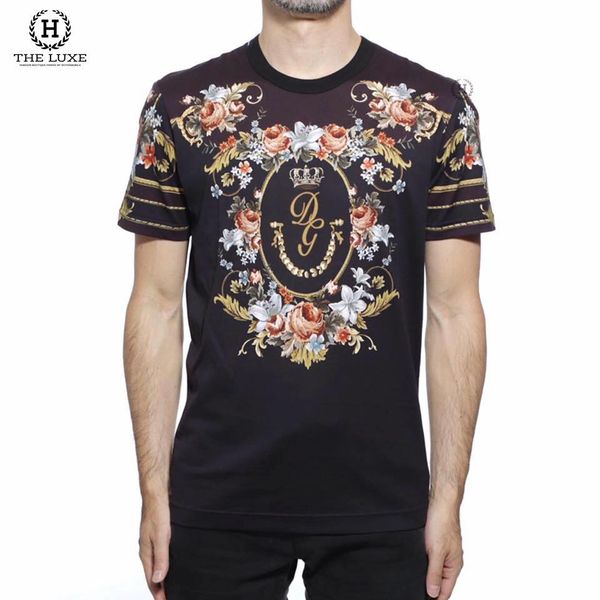 Tshirt Dolce & Gabbana Đen Hoa Chữ Vương Miện