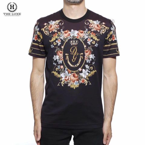  Tshirt Dolce & Gabbana Đen Hoa Chữ Vương Miện 