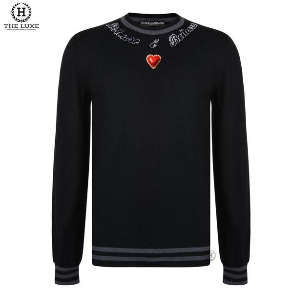 Áo Len Dolce & Gabbana Velvet Heart Knitted