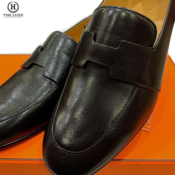 Loafer Hermes Shade Đen Trơn