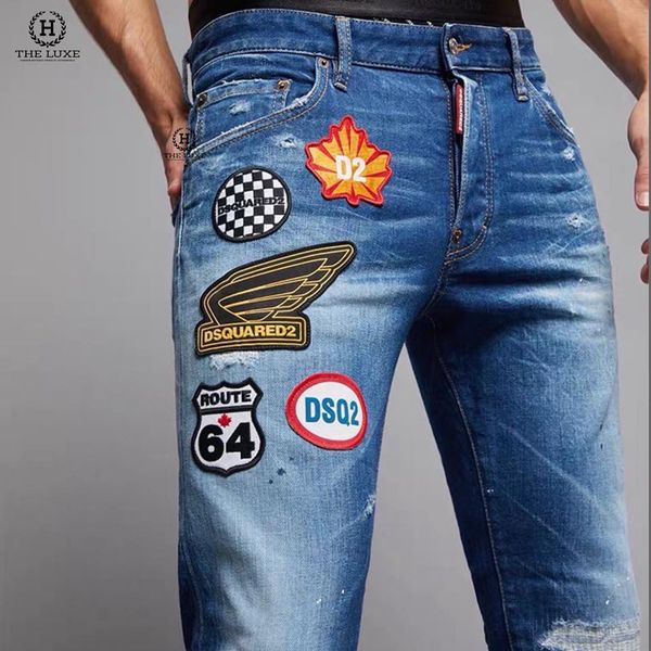 Jeans Dsquareds Dáng Skater Logo Đùi