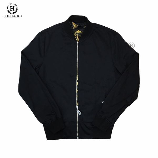 Áo Khoác Bomber Jacket Versace Hoạ Tiết Vàng 2 Mặt