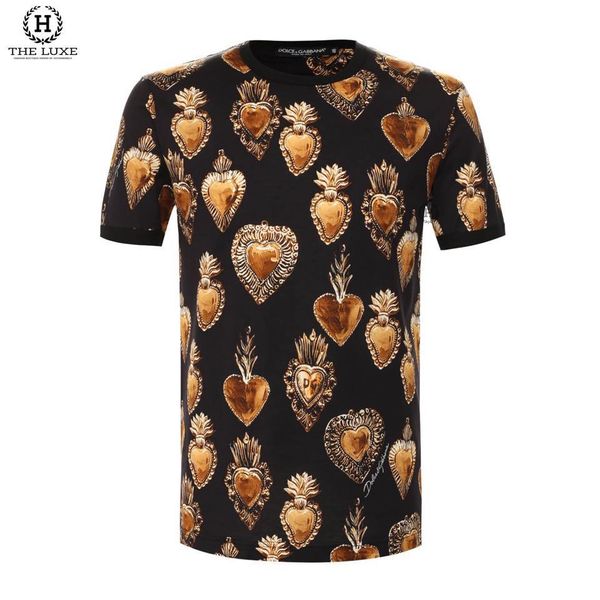 T-shirt Dolce & Gabbana Đen Tim Vàng