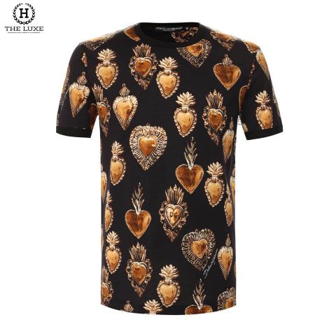  T-shirt Dolce & Gabbana Đen Tim Vàng 