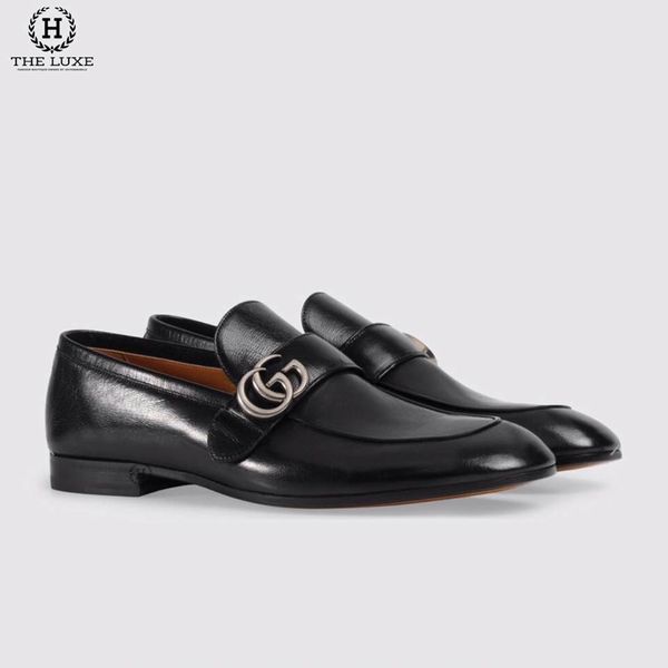 Loafer Gucci Đen Tag Bạc