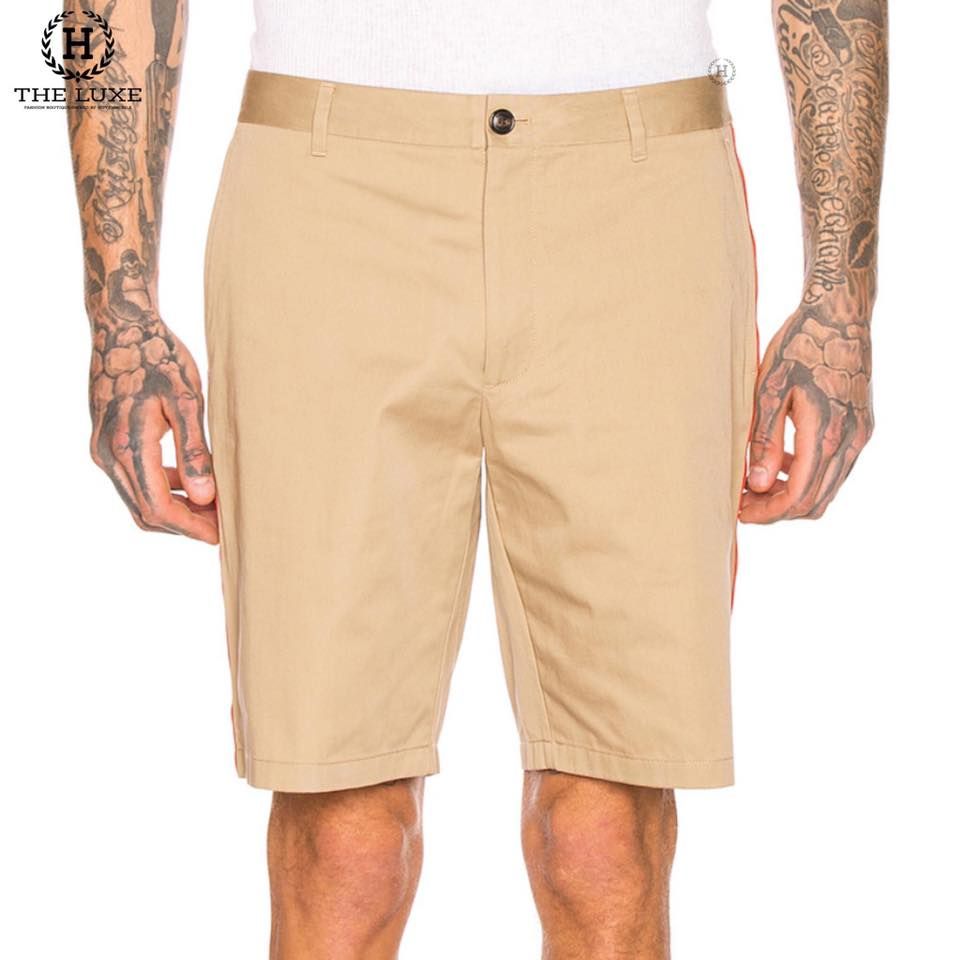 Quần Short Burberry Camel Viền Dọc