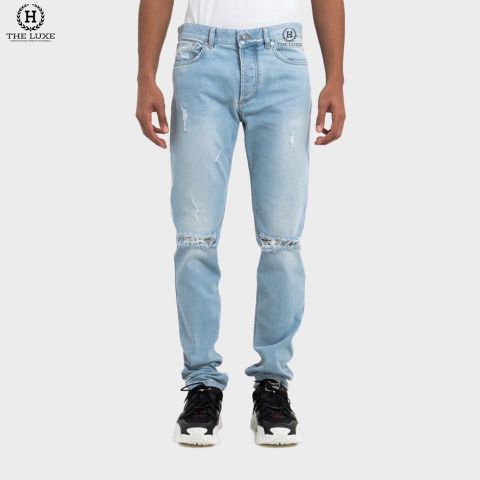  Quần Jeans Givenchy Xanh Rách Gối 