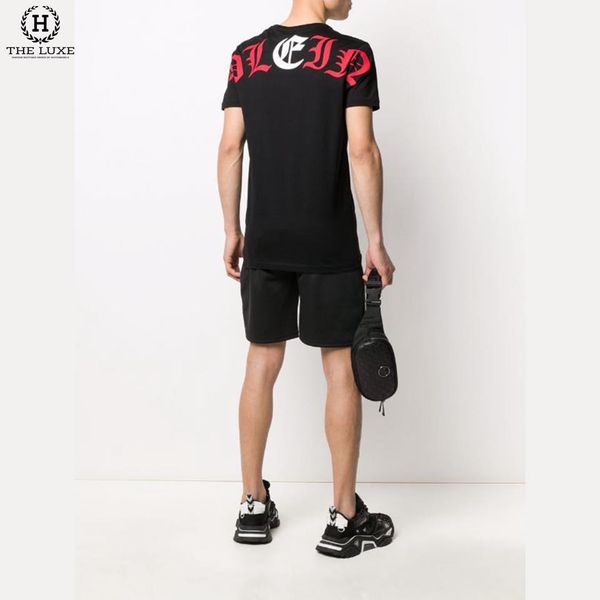 T-shirt Philipp Plein Đen Tag Ngực Logo Hông