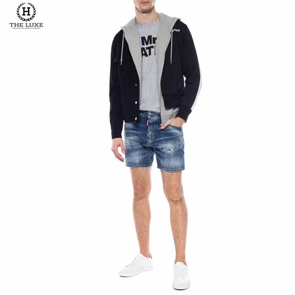 Quần Short Jeans Dsquared2 Xanh Rách