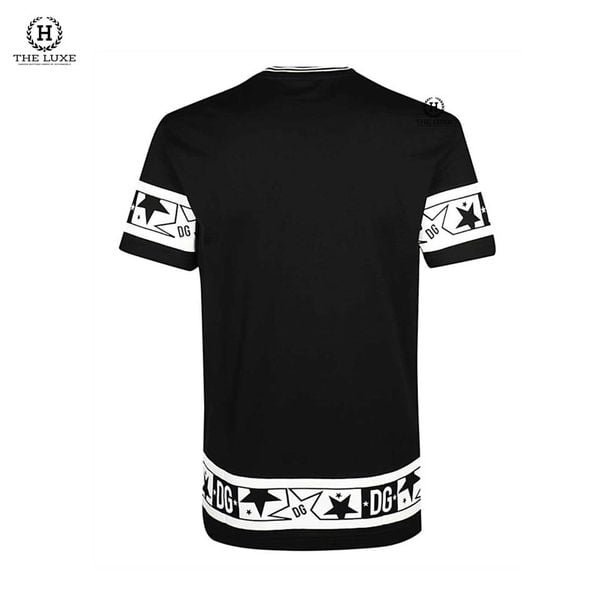 T-shirt Dolce Đen Họa Tiết Trắng