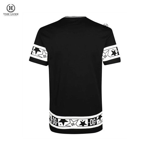  T-shirt Dolce Đen Họa Tiết Trắng 