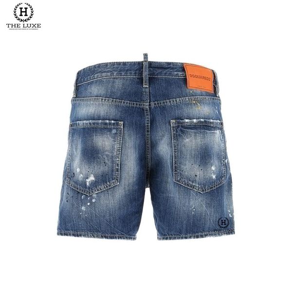 Quần Short Jeans Dsquared2 Xanh Rách