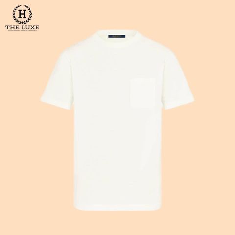  T-shirt Louis Vuitton Trắng Vân Damier Ẩn Túi Ngực 