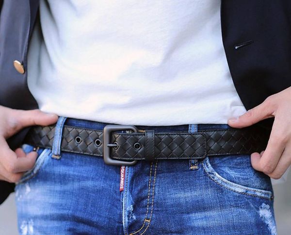 Belt Botega da đen khóa cài bản 3,5