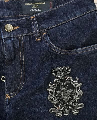  Jeans Dolce & Gabbana classic vương miện đùi 