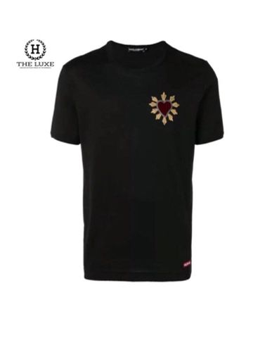  T-Shirt Dolce & Gabbana đen tim đỏ 