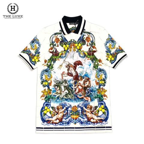  Polo Dolce & Gabbana Trắng Thêu Thiên Thần 