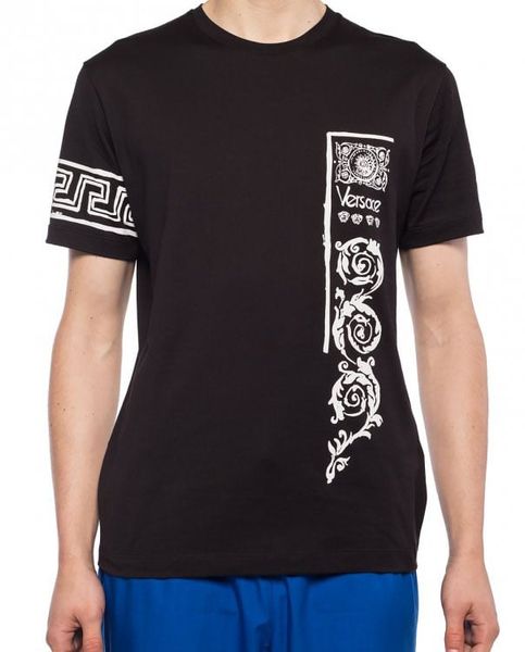 T-shirt Versace Đen Họa Tiết Trắng