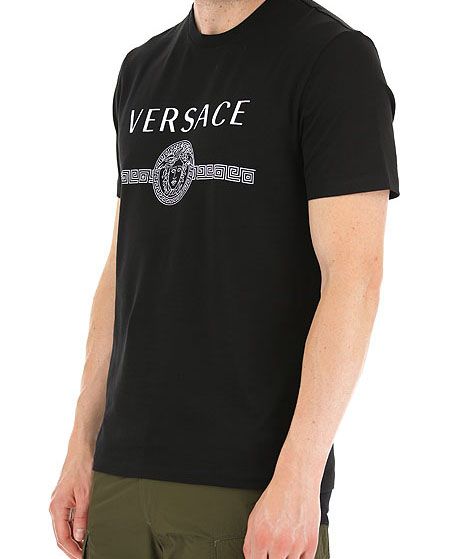 T-shirt Versace Đen Logo Chữ Ngực