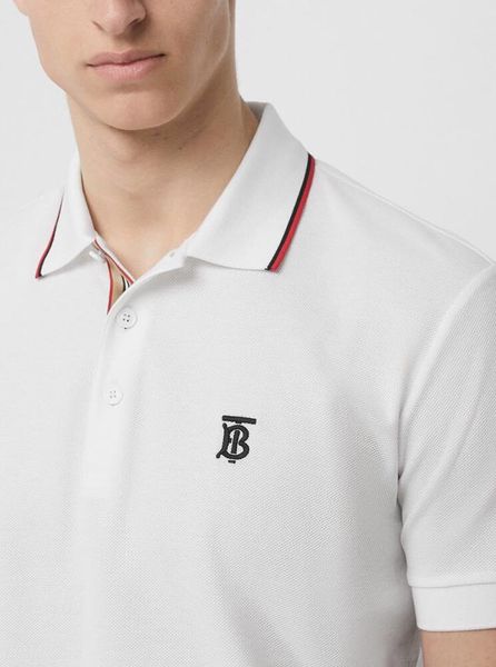 Polo Burberry Thêu TB Nhỏ Viền Cổ