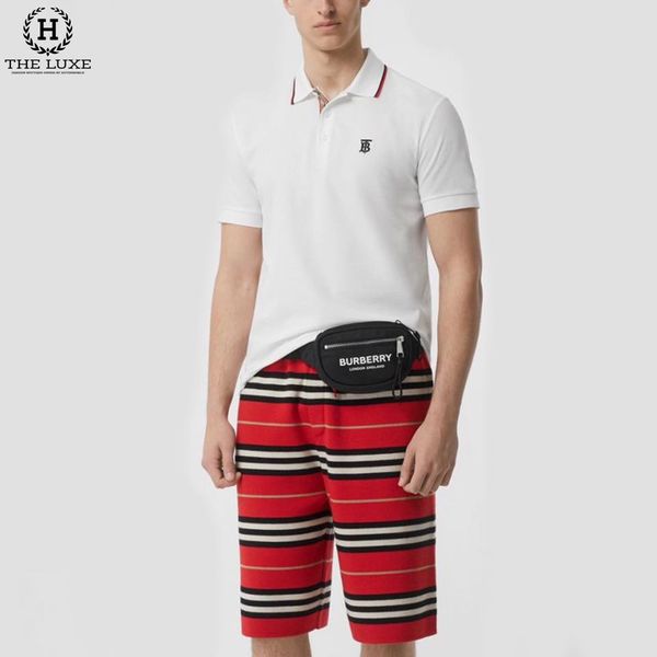 Polo Burberry Thêu TB Nhỏ Viền Cổ