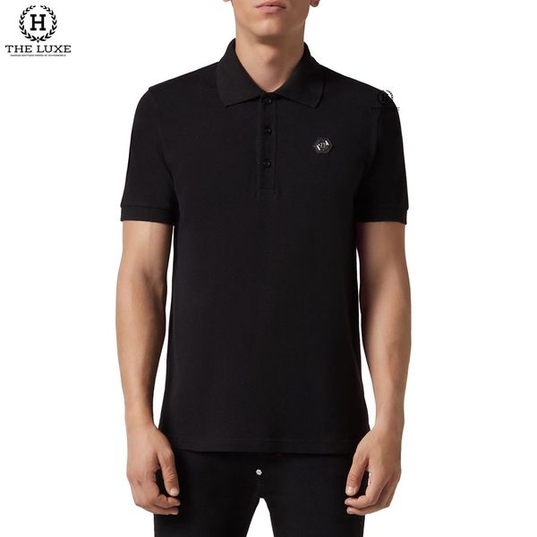 Polo Philipp Plein Logo Ngực Chữ Lưng