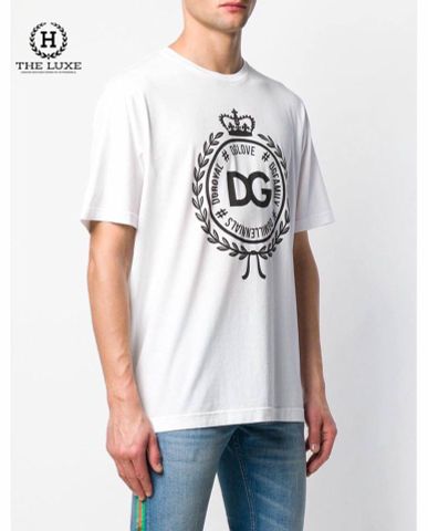  T-Shirt Dolce & Gabbana trắng logo ngực 