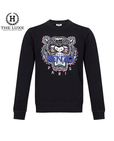 Áo nỉ Kenzo hình hổ chữ xanh