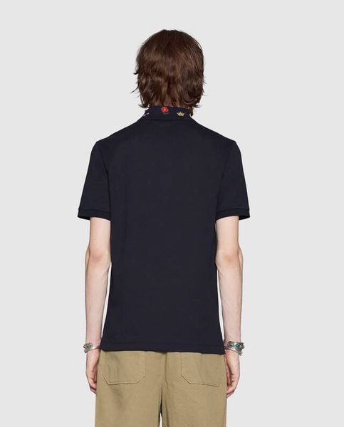 Polo Gucci Navy Cổ Thêu Nhiều Họa Tiết