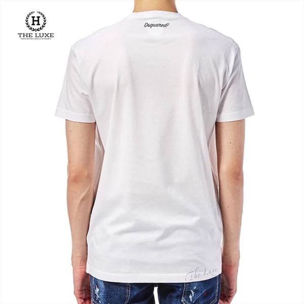 Tshirt DSQUARED2  trắng hoạ tiết Bad Scout