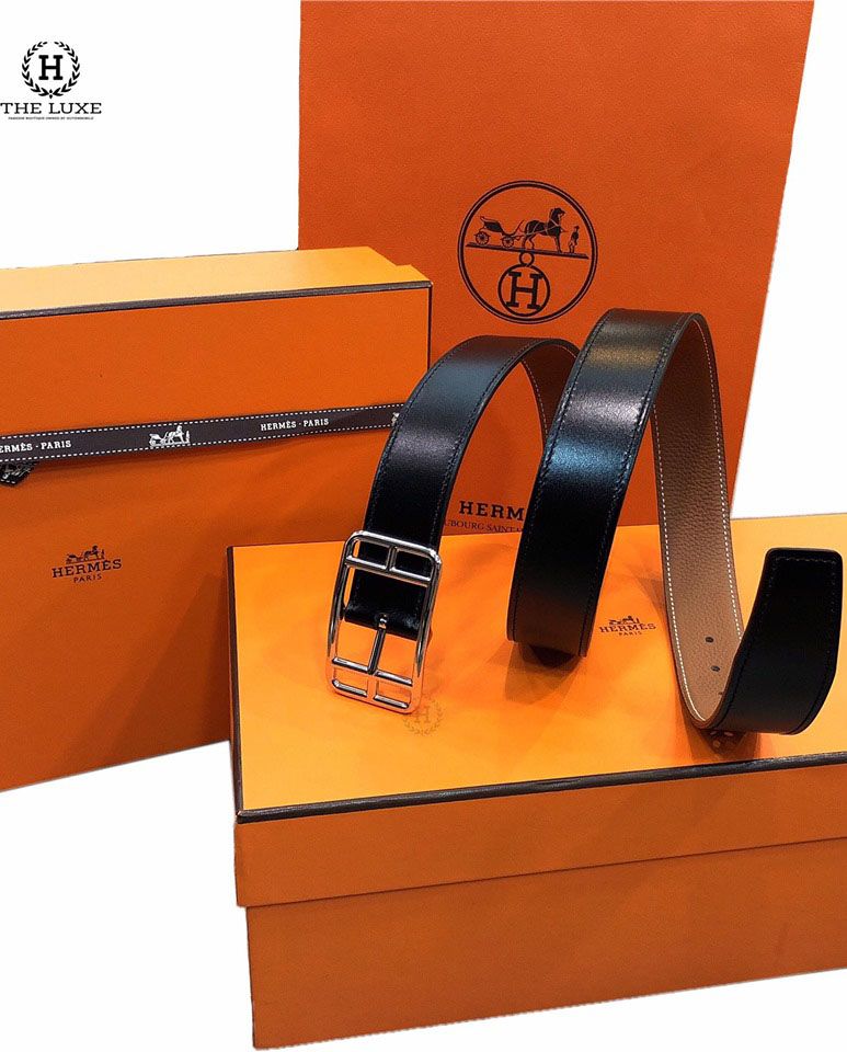 Belt Hermes cape cod đen gold.