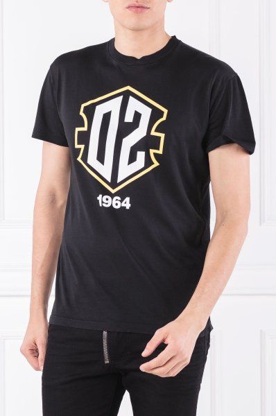 T-shirt Dsquared2 Đen Họa Tiết Vàng 1964