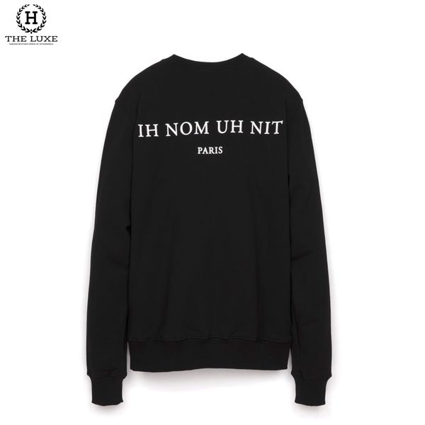 Áo Nỉ Ih Nom Uh Nit Gold Face Crewneck Black