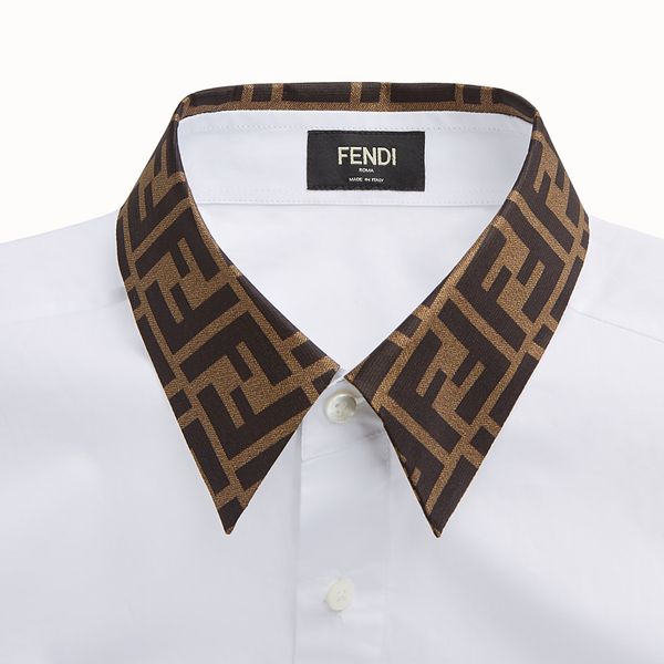 Sơ Mi Fendi Trắng Dài Tay Cổ FF