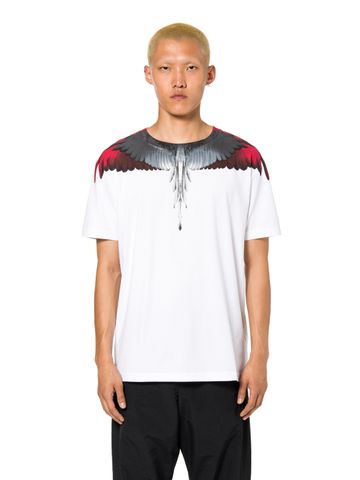  T-shirt Marcelo Burlon Trắng Chim Ghi 