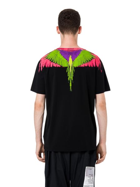 T-shirt Marcelo Burlon Đen Cánh Chim Nhiều Màu