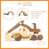 Combo 4 Xe Công Trình - Đồ Chơi Gỗ Trẻ Em Chàng Trai Gỗ