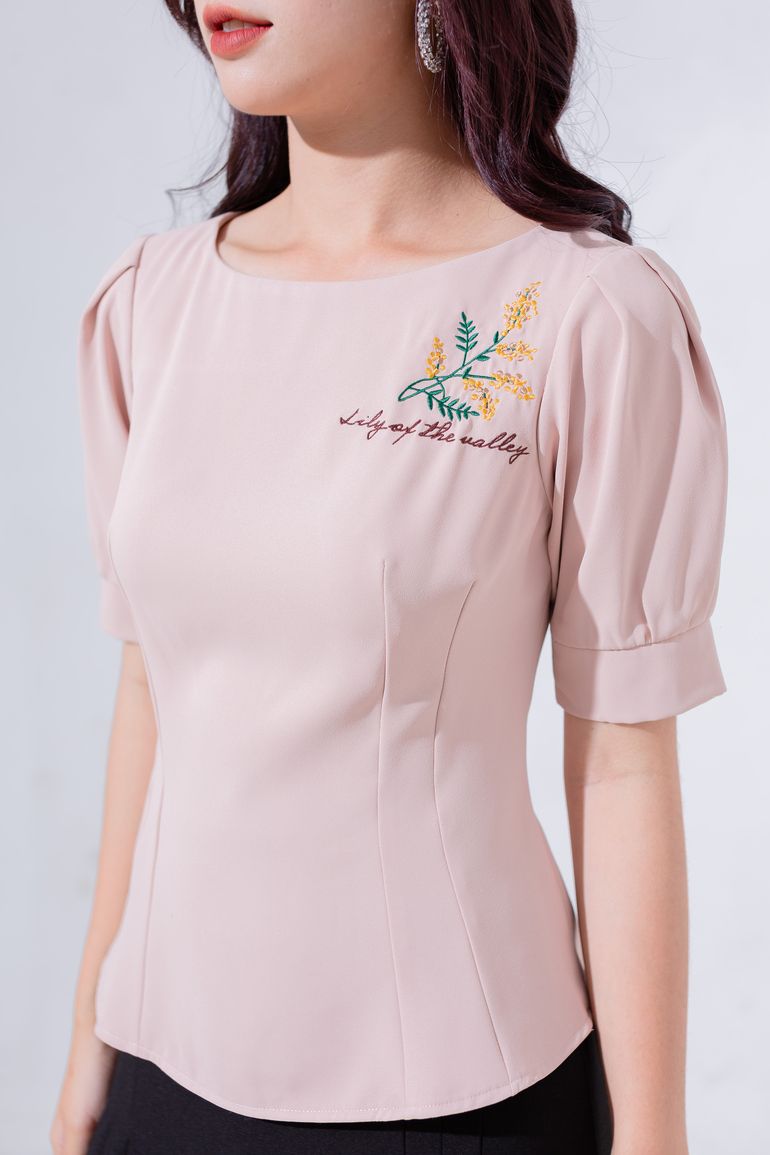  ÁO PEPLUM THÊU HOA 5559 