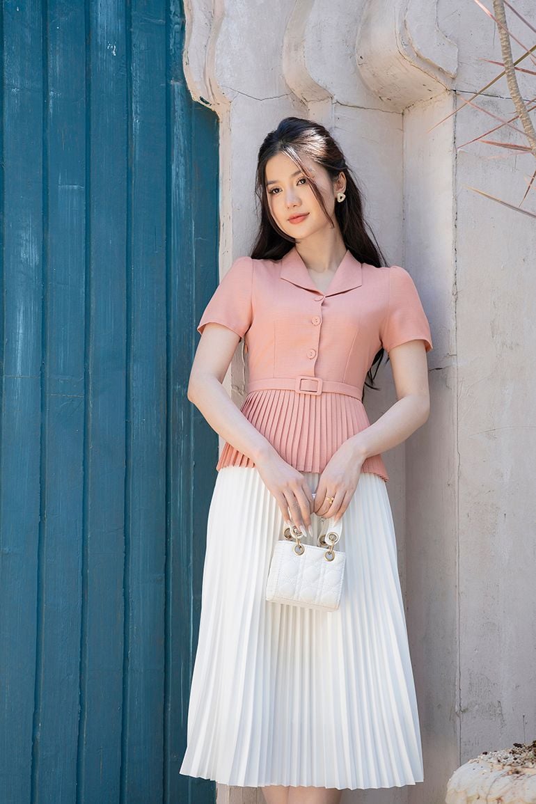  ÁO PEPLUM XẾP LY 5674 