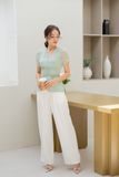  ÁO PEPLUM CHẤM BI NHÚN EO 5814 