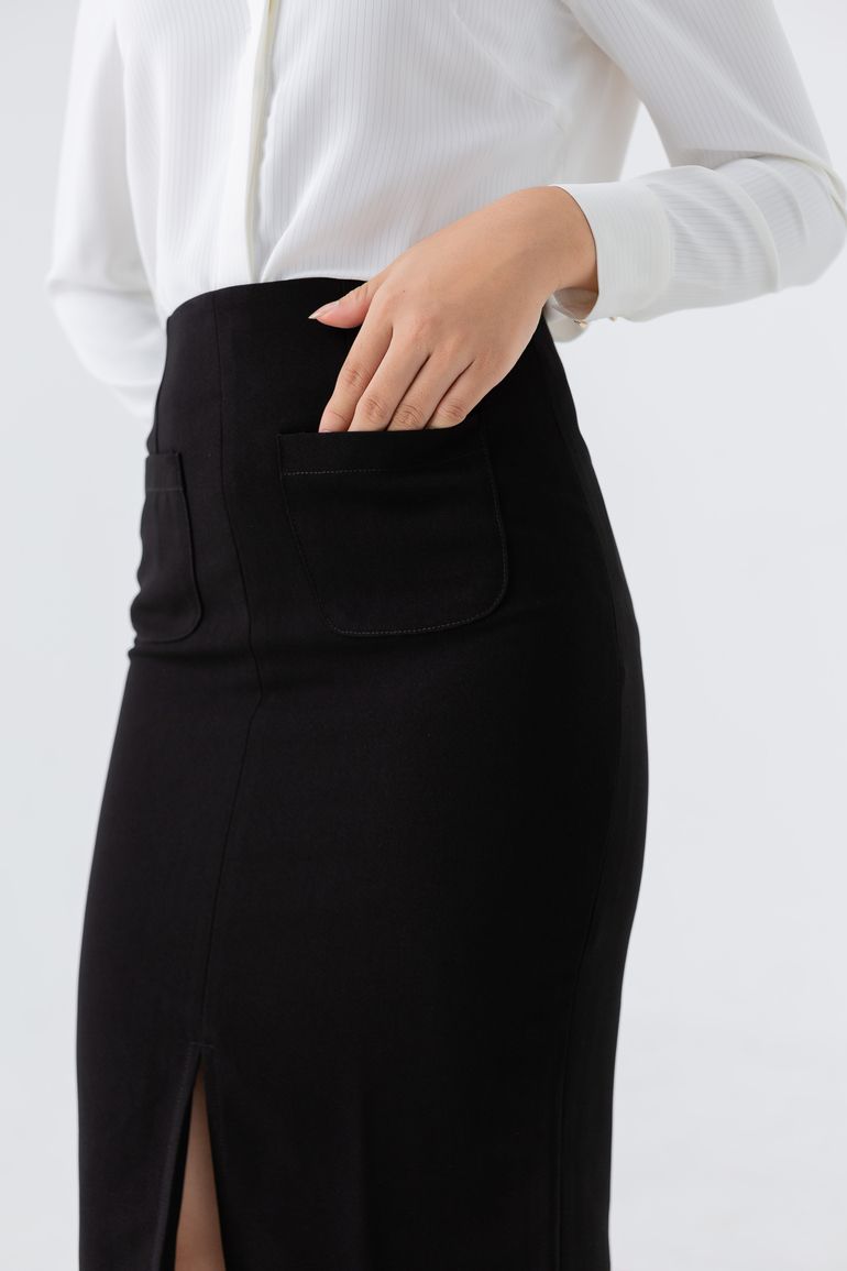 Chân váy bút chì basic xẻ sau  LEIKA