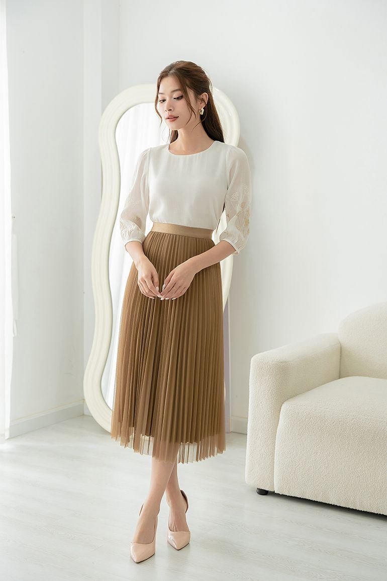  ÁO KIỂU THÊU HOA 6016 