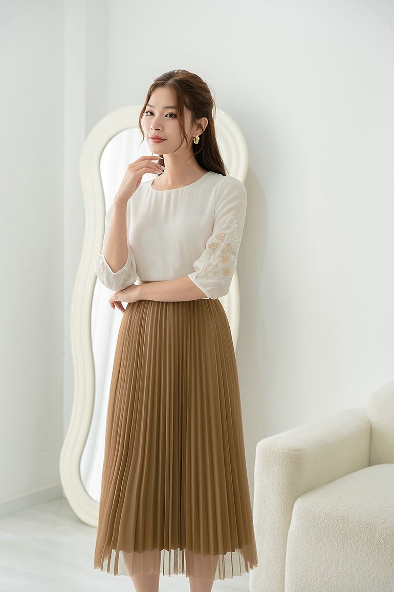  ÁO KIỂU THÊU HOA 6016 