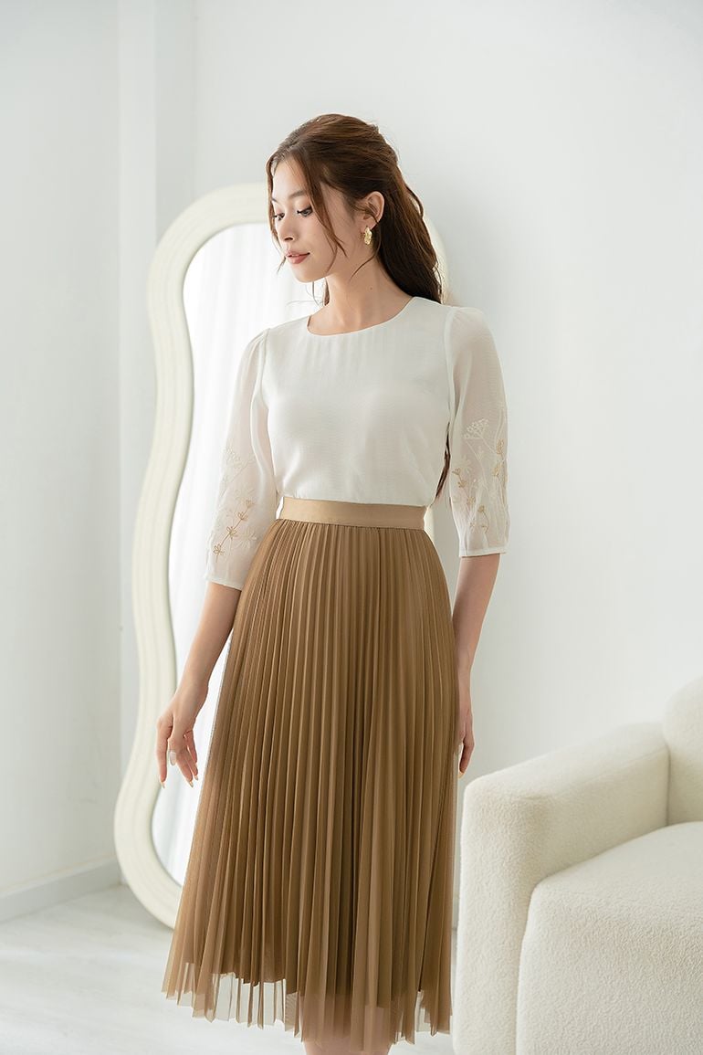  ÁO KIỂU THÊU HOA 6016 